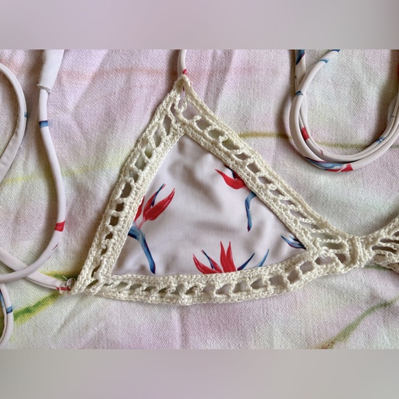 Acacia Swimwear Bird of Paradise Andy Crotchet Bikini Top Size Petite XS - Picture 3 of 4